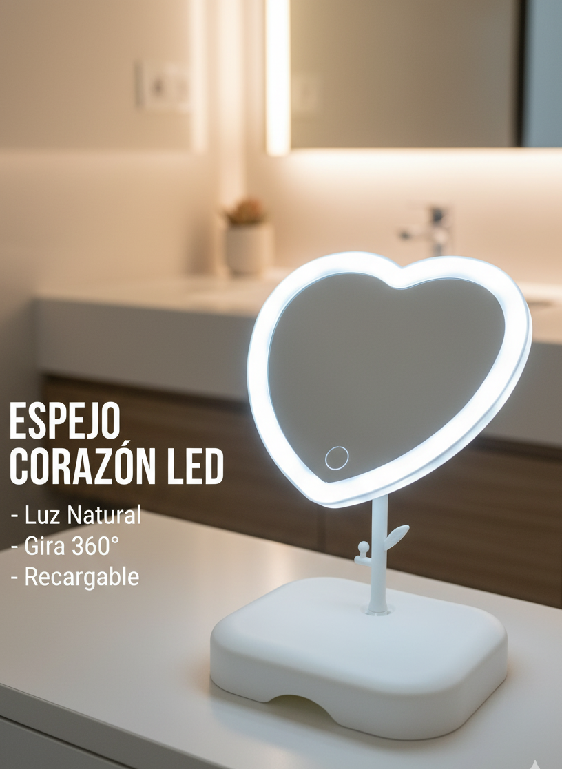 Espejo Corazon LED